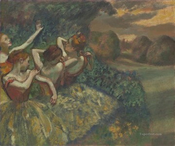  dancer Oil Painting - Four Dancers Impressionism ballet dancer Edgar Degas